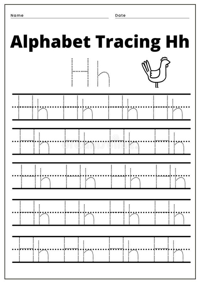 TRACING ALPHABET Hh Worksheet Stock Vector Illustration Of Included 