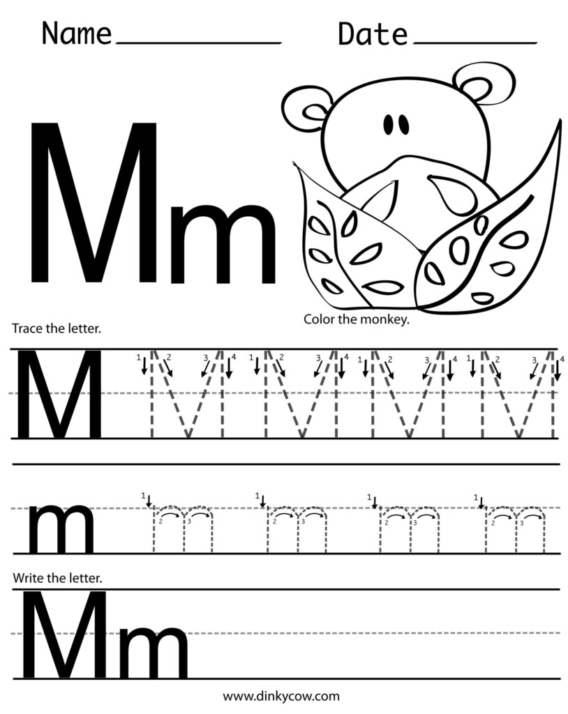 Tracing Letter M Worksheets Kindergarten AlphabetWorksheetsFree