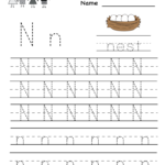 Tracing Letter Nn Worksheet Dot To Dot Name Tracing Website