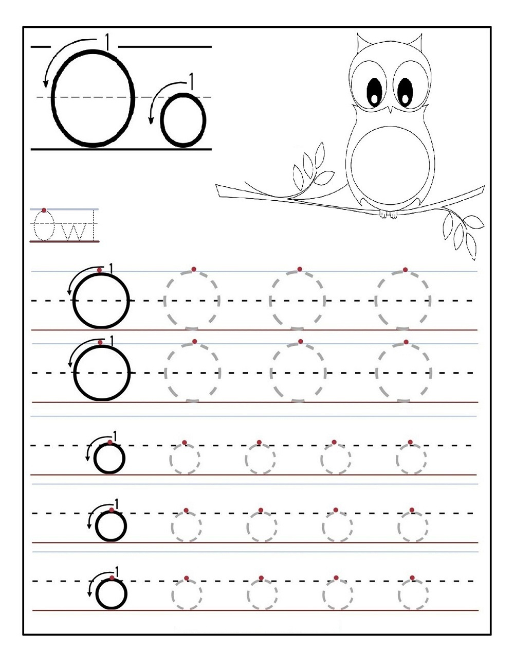 Tracing Letter O Worksheets Activity Shelter Letter A Alphabet 