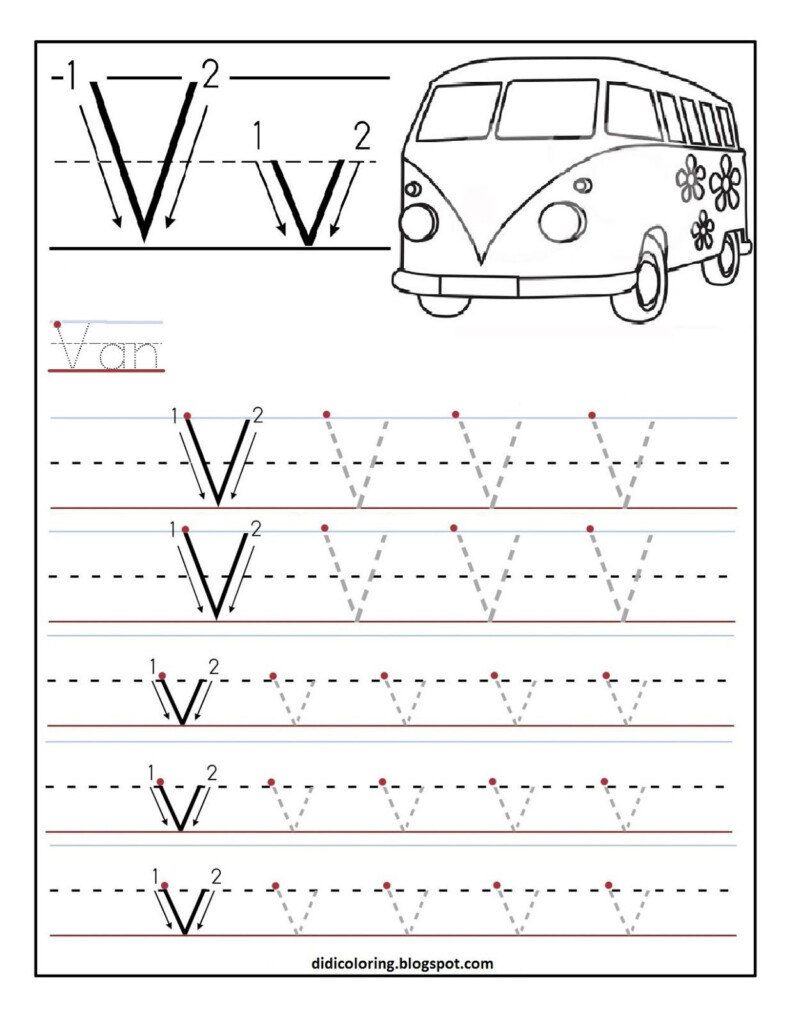 Tracing Letter V Worksheets TracingLettersWorksheets