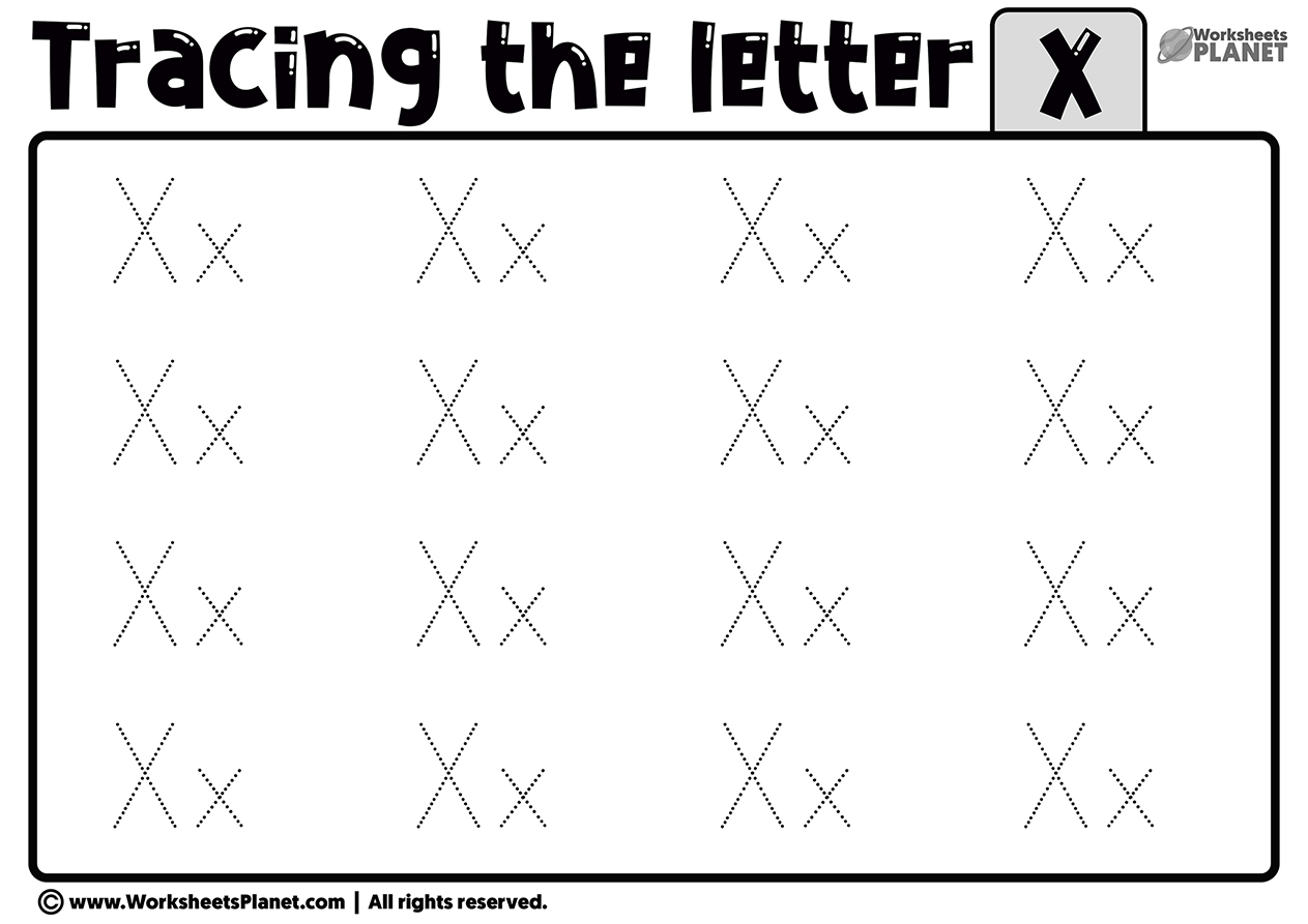 Tracing Letter X Worksheet