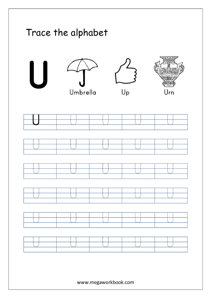 Tracing Letters Letter Tracing Worksheet Capital Letter U Capital 