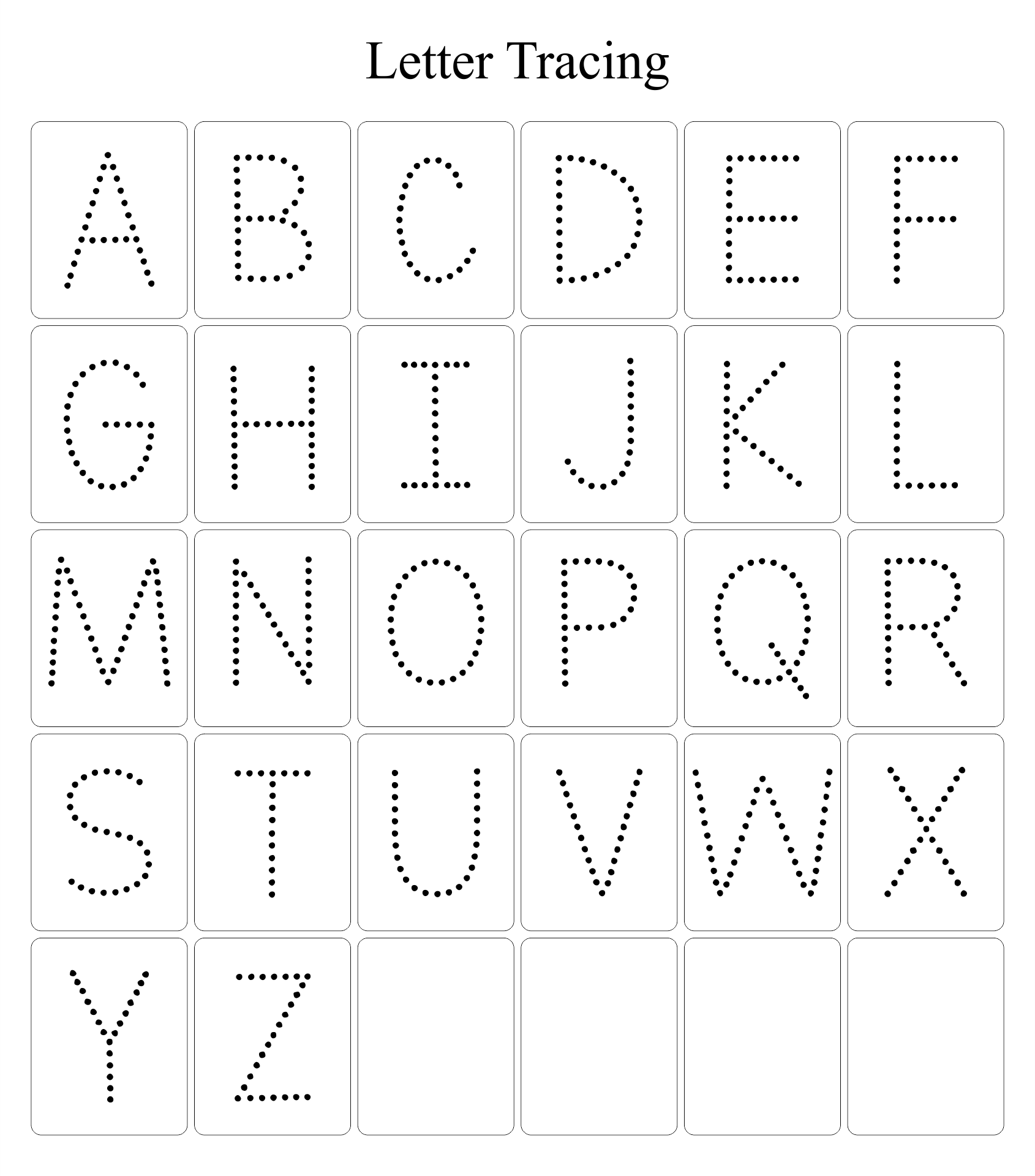 Tracing Letters Worksheets Printable