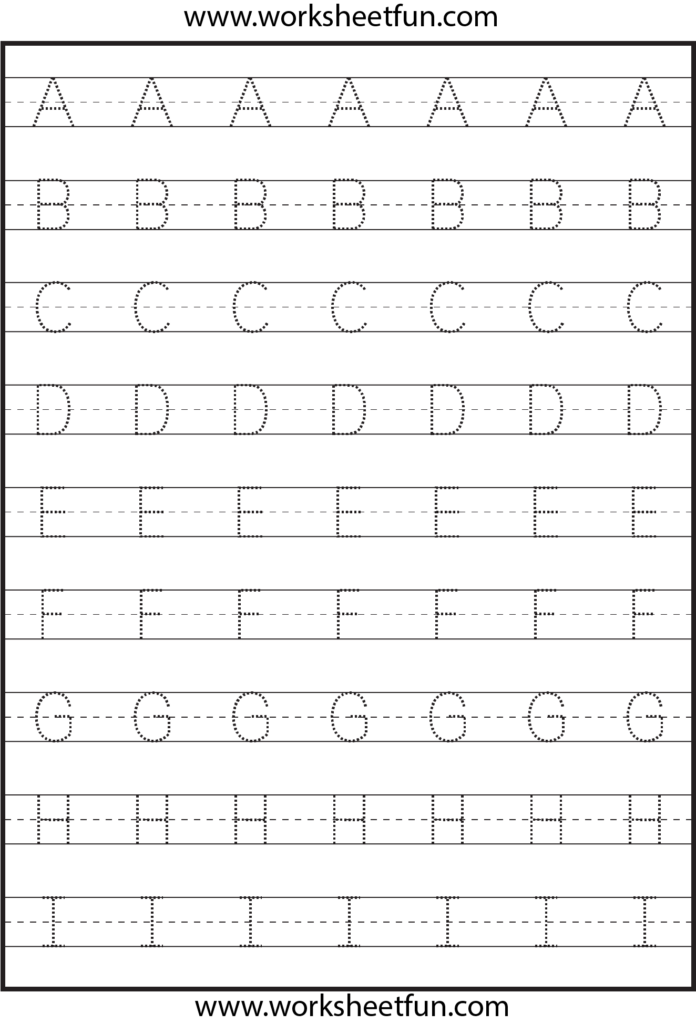 Tracing Uppercase Letters Capital Letters 3 Worksheets FREE 