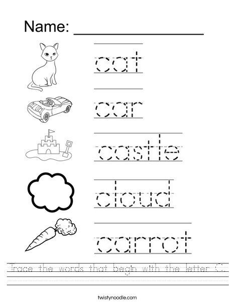 Words That Begin With C Worksheets 99Worksheets