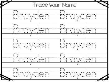 20 No Prep Brayden Name Tracing And Activities Non editable Preschool 