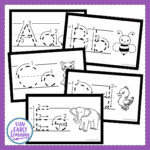 Alphabet Animal Tracing Cards For Letters And Writing Fun Early Learning