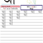 Bengali Worksheet For Practice quot AA quot Alphabet Writing Practice