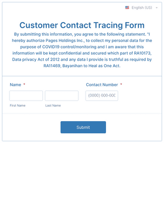 Customer Contact Tracing Form Template Jotform