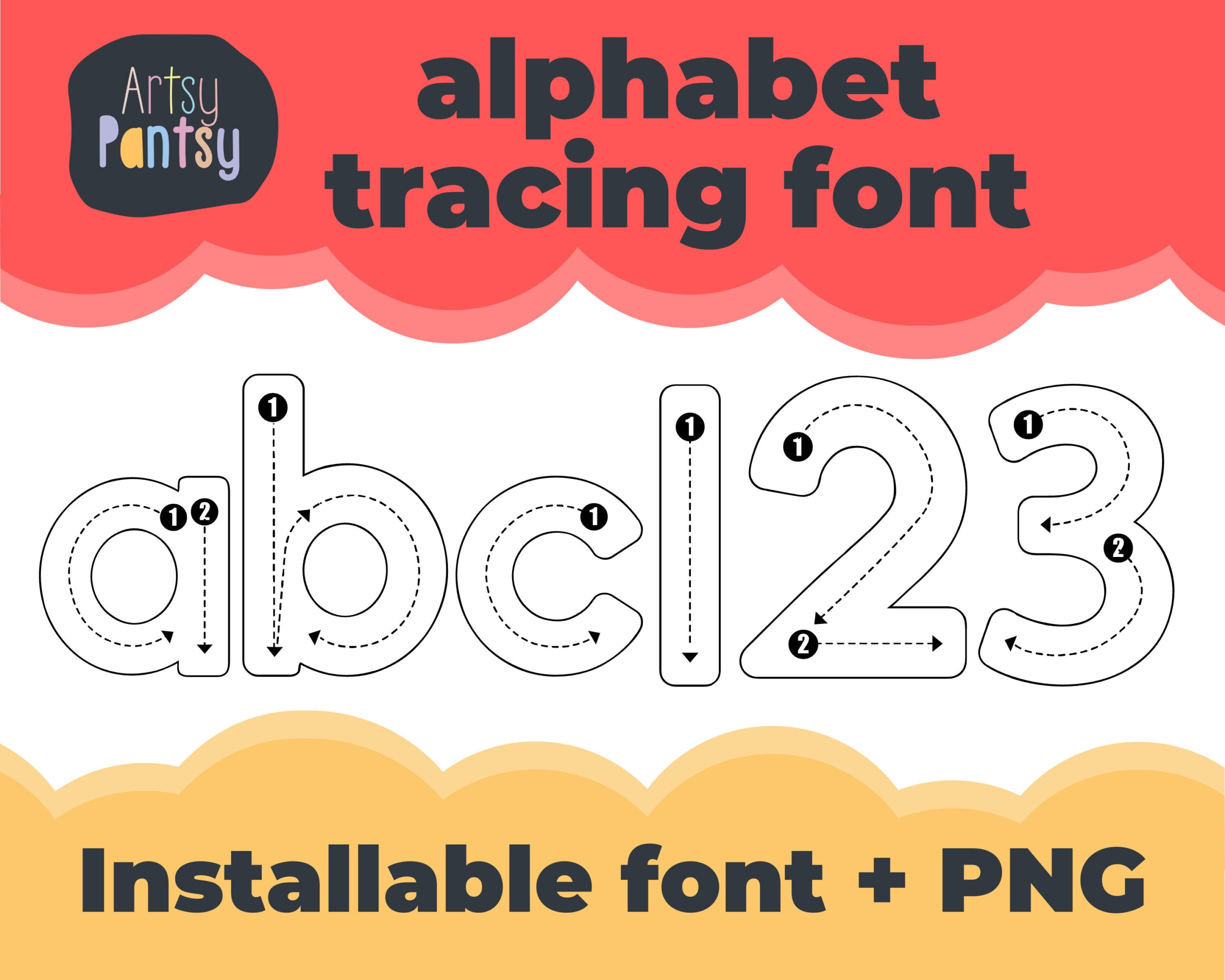 Fonts For Teachers Tracing Fonts Alphabet Letter Tracing Etsy