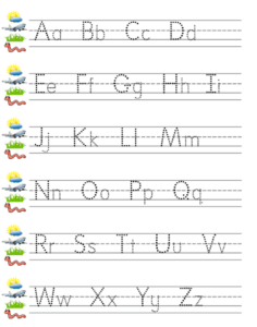 Alphabet Letter Tracing With Skyline - Letter Tracing Worksheets