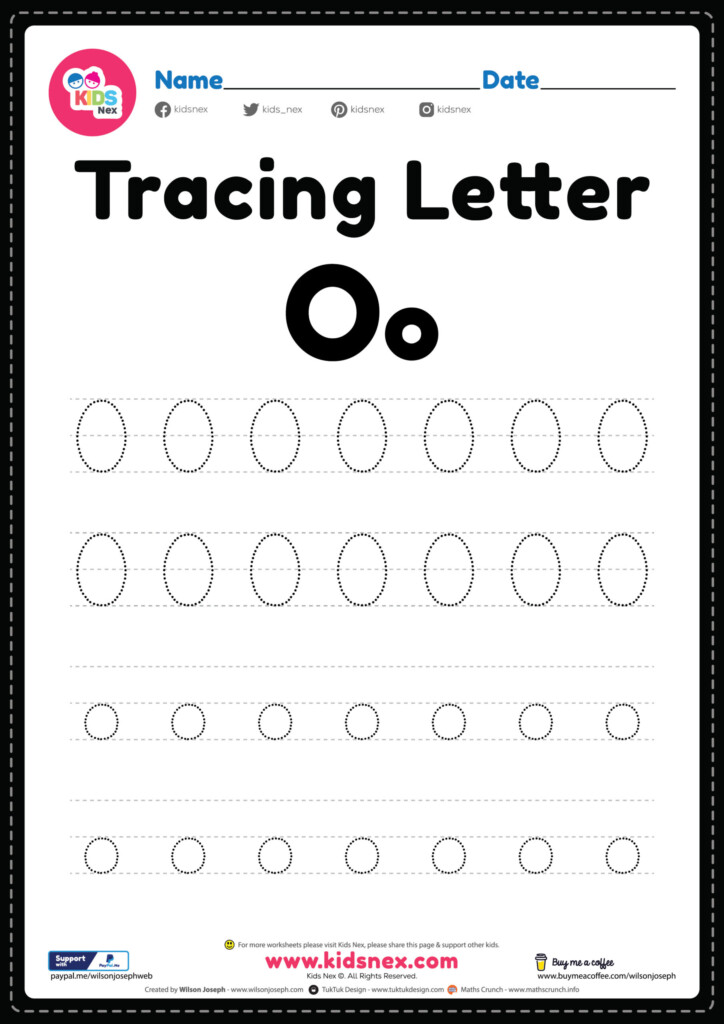 Free Printable PDF Tracing Letter O Alphabet Worksheet