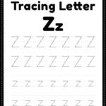 Free Printable PDF Tracing Letter Z Alphabet Worksheet