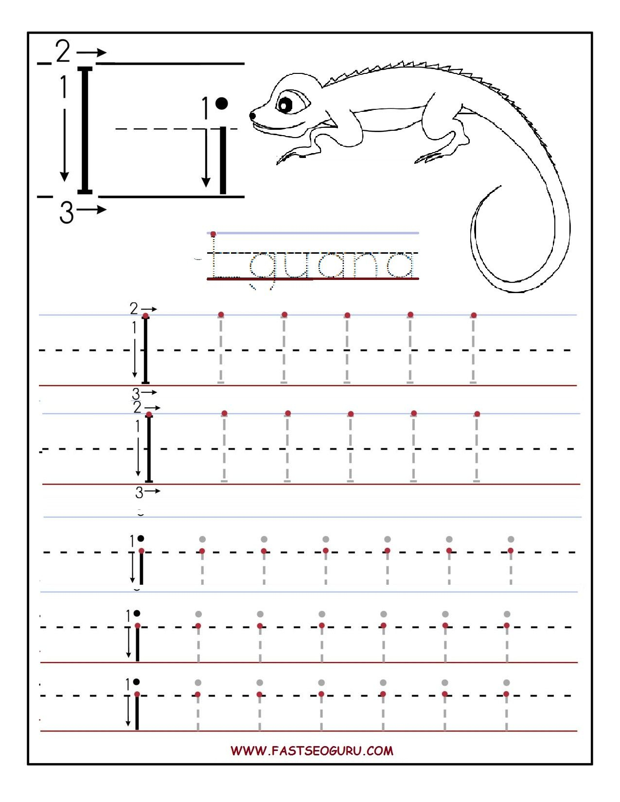 I Tracing Worksheet AlphabetWorksheetsFree