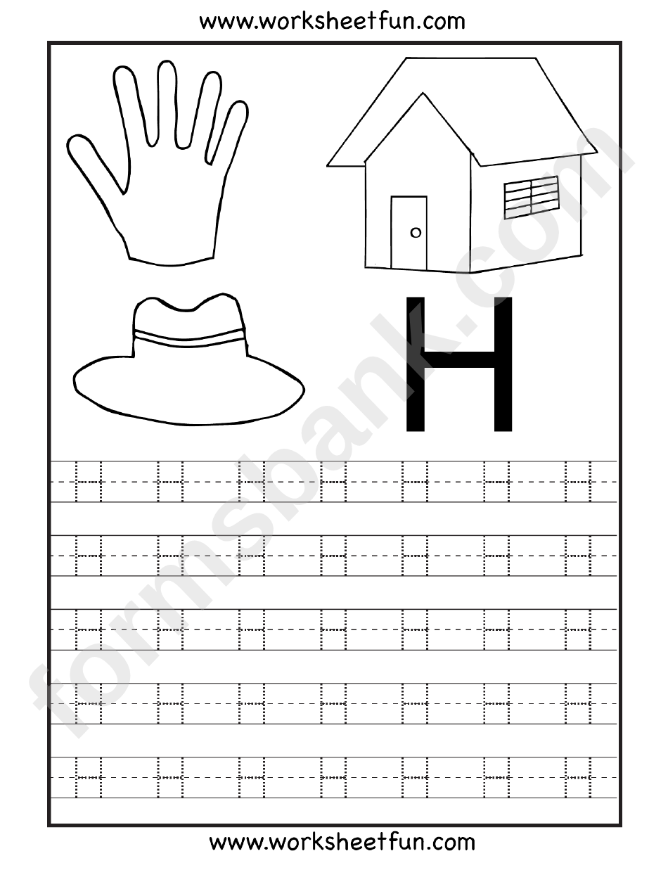 Letter H Tracing Template Printable Pdf Download