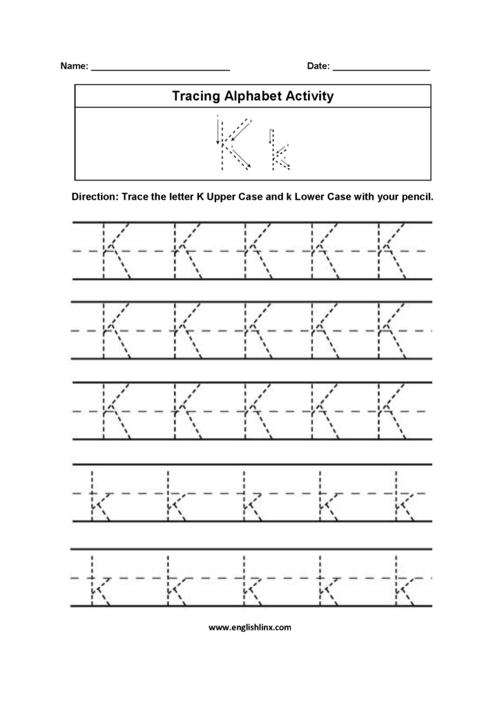 Letter K L Tracing Worksheets Name Tracing Generator Free