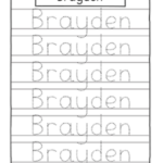 Preschool practice name tracing sheets brayden Preschool365