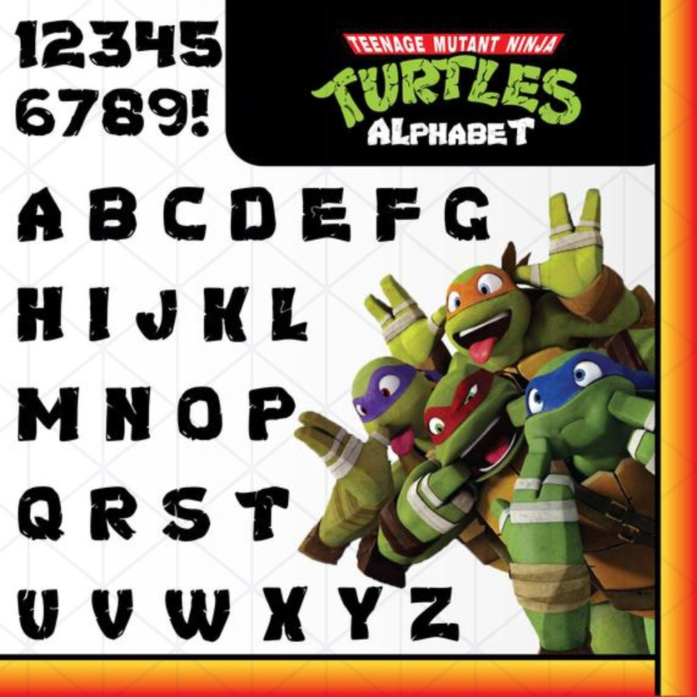 TMNT Teenage Mutant Ninja Turtles Font Alphabet Letters Svg Etsy