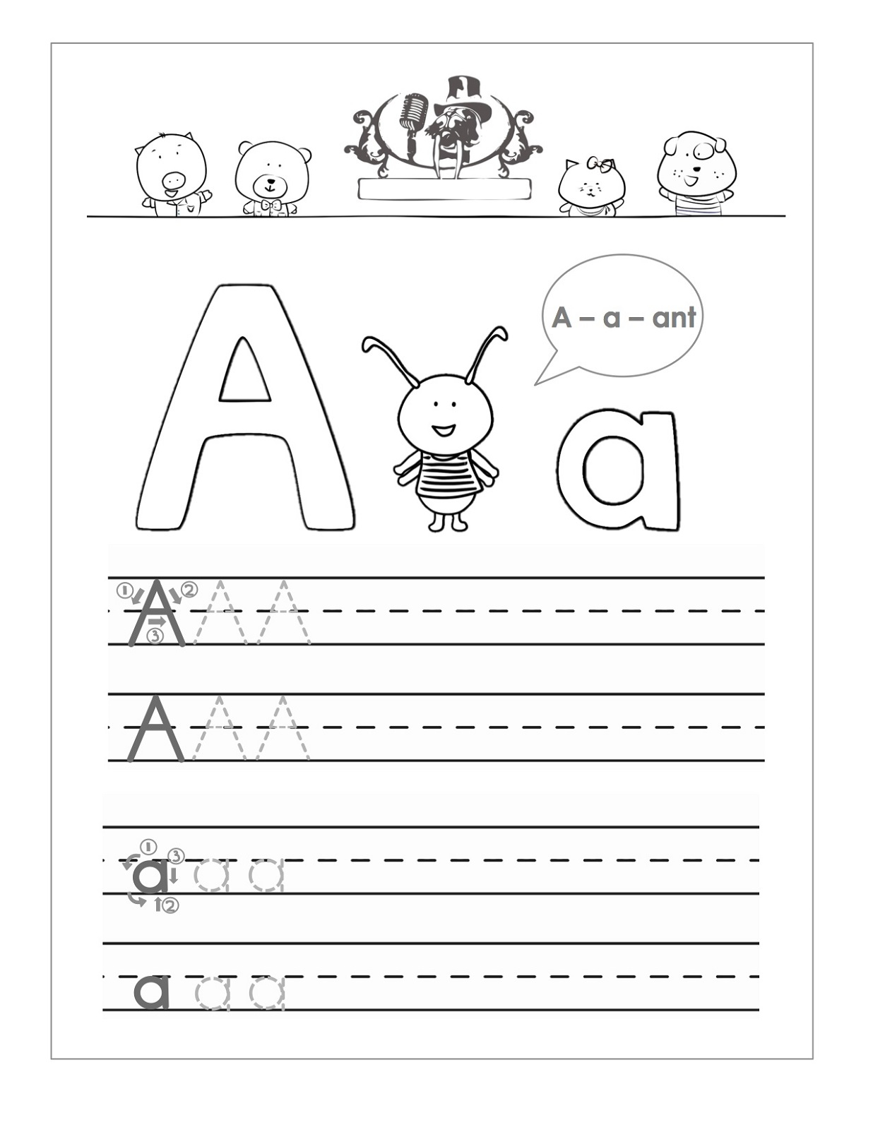 Trace The Letter A Worksheets Activity Shelter