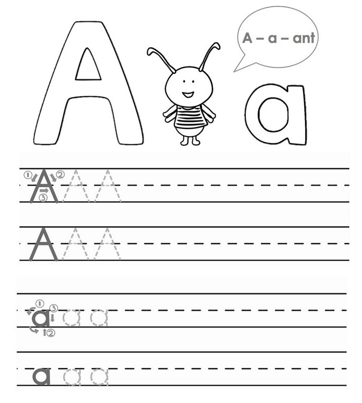 Tracing A B C For Kindergarten Learning Printable
