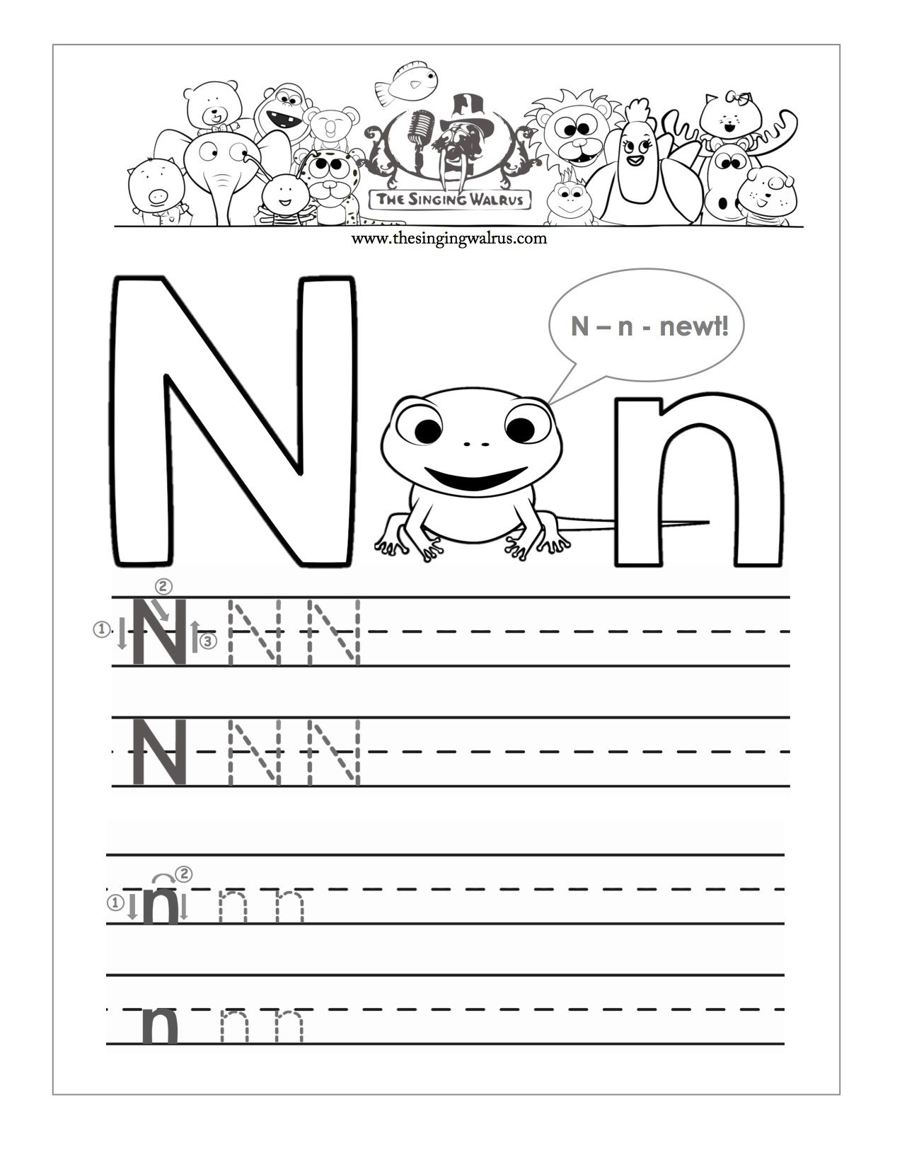 Tracing Letter N Worksheets For Preschool TracingLettersWorksheets