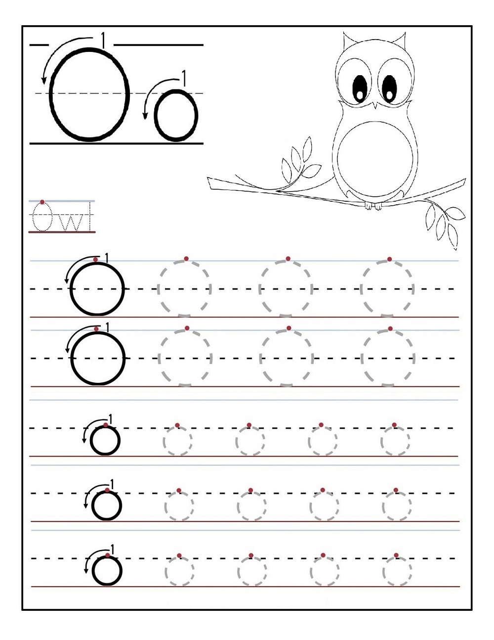 Tracing Letter O Worksheets TracingLettersWorksheets