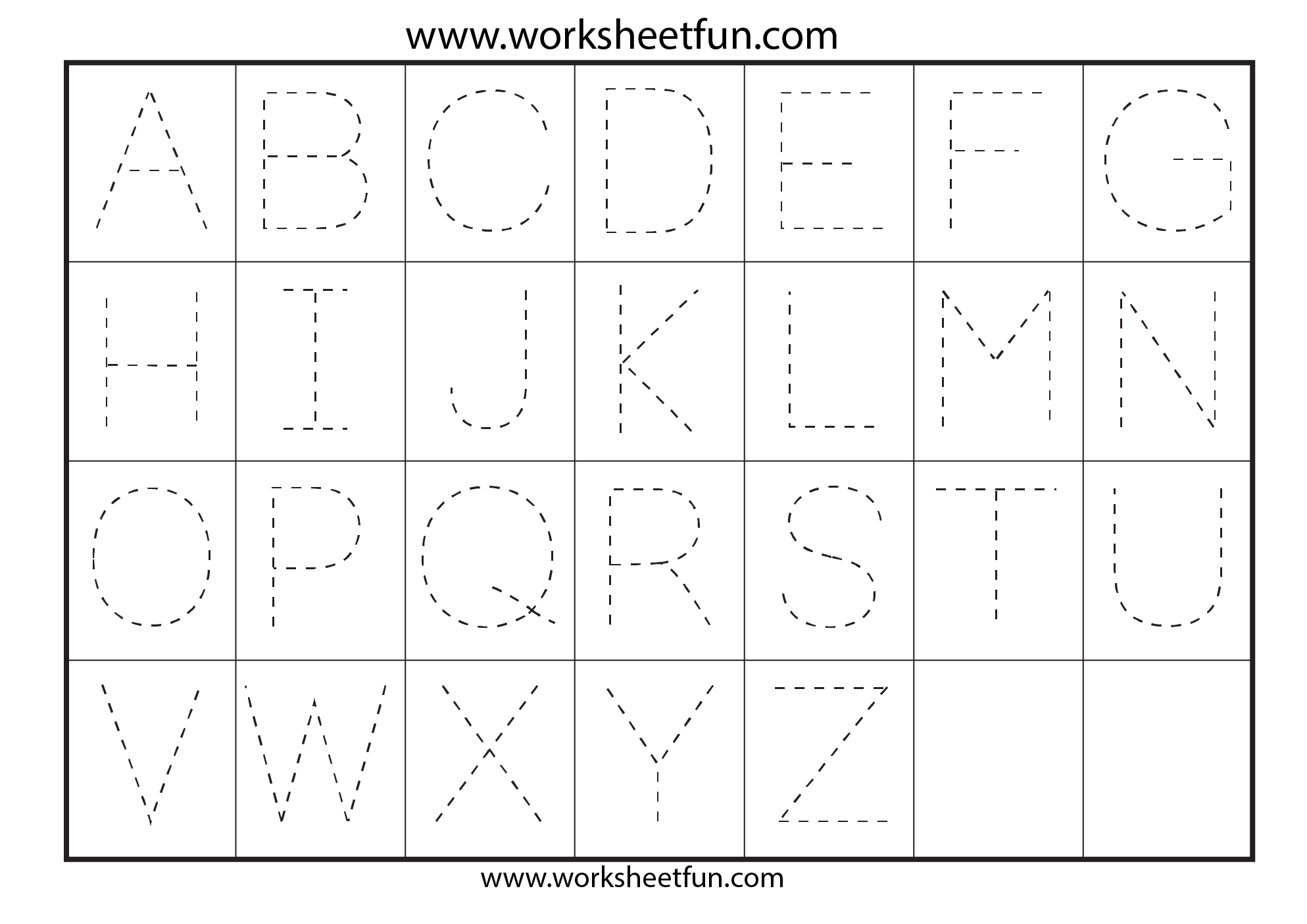 Tracing Uppercase Letters Printable Worksheets 